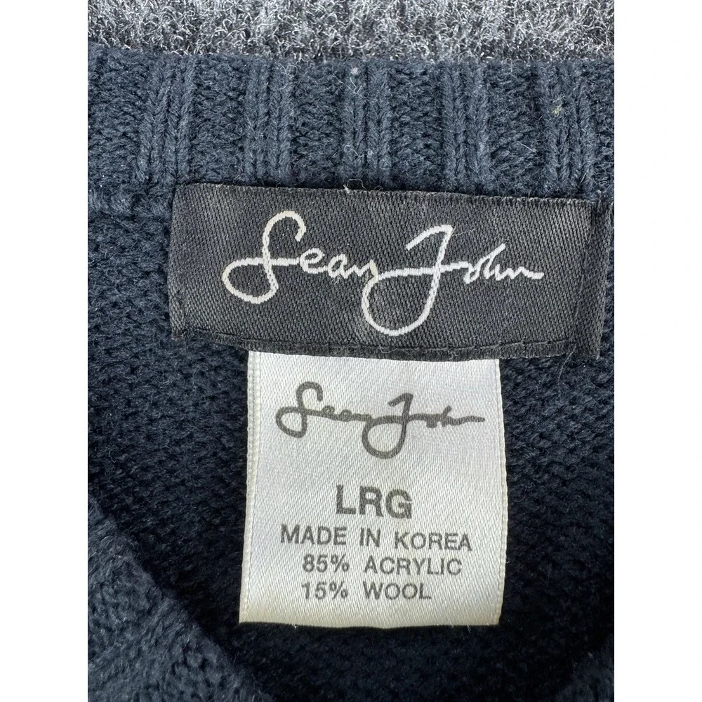 Vintage Sean John Collection Sweater Mens L Spellout Logo Knit